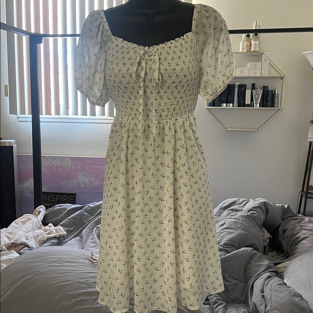 Floral White Dress